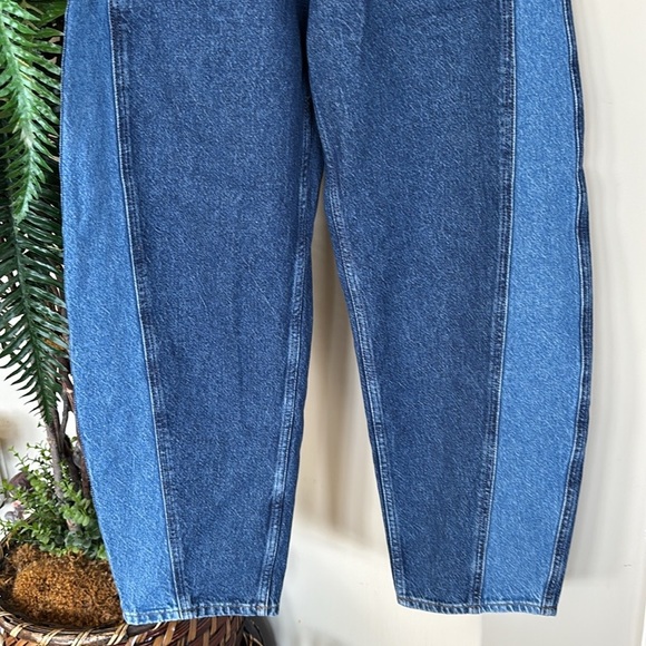 NWT Derek Lam 10 Crosby Denise Color Blocked High Rise Barrel Jeans Skyler Multi - Picture 7 of 16